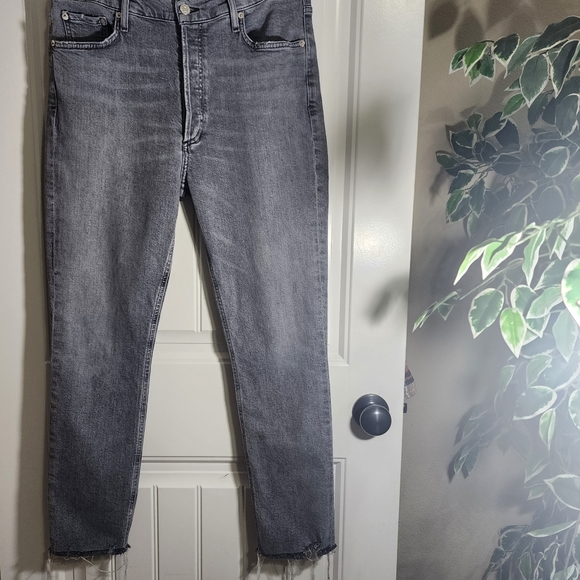 Agolde Nico High Rise Button Fly Ankle Fray Like New Size 31 Has stretch - Picture 5 of 16